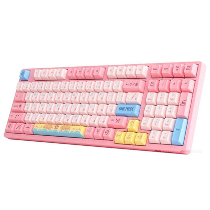 One Piece Chopper Pink Mechanical Keyboard, 108-Key RGB Backlit Gaming Keyboard