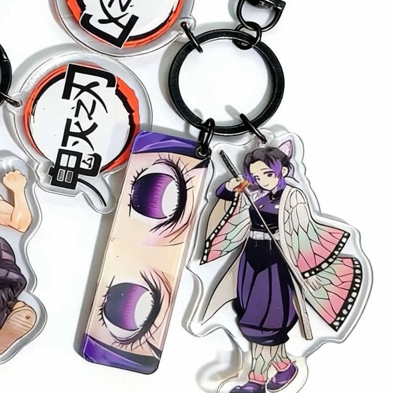 Demon Slayer Reflective Eye Acrylic Keychain Set, 3PCS Anime Bag Charm Accessories