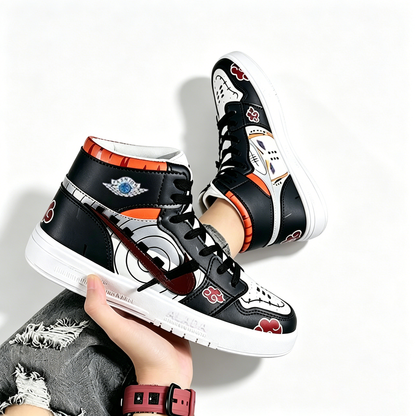 Naruto Pain Yahiko Anime High Top Sneakers, Akatsuki Graphic Casual Streetwear Shoes