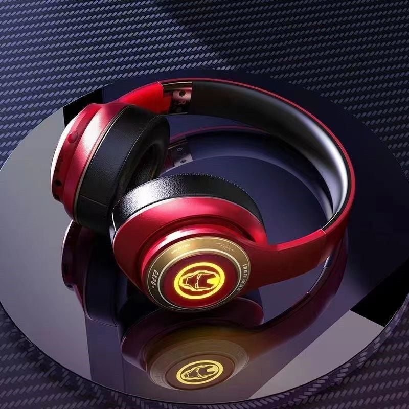 Marvel Iron Man Captain America Gaming Headphones, Bluetooth 5.3 Over-Ear Headset with RGB Light