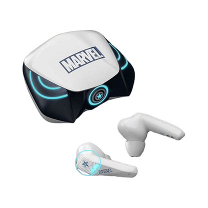 Marvel Spider-Man Iron Man Captain America Gaming Earbuds, Marvel TWS Wireless Headphones with LED Light