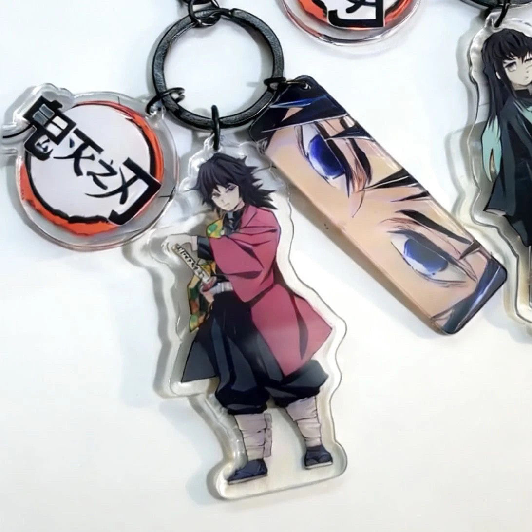 Demon Slayer Reflective Eye Acrylic Keychain Set, 3PCS Anime Bag Charm Accessories
