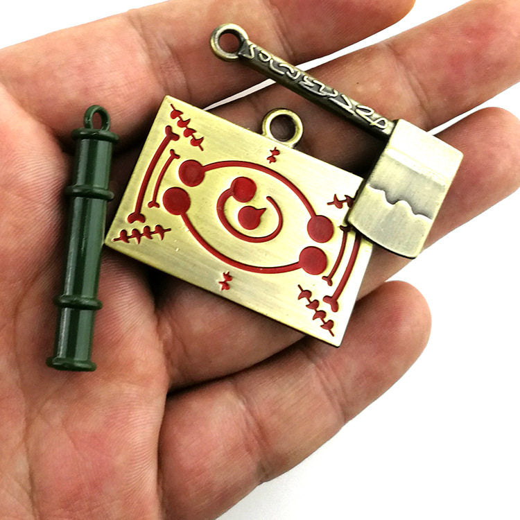 Demon Slayer Tanjiro Kamado Collectible Keychain Set, Anime Metal Pendants and Sword Replicas