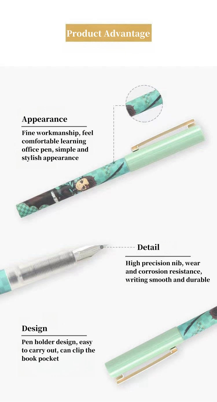 Demon Slayer Anime Gel Pen Set - Zenitsu Inosuke Nezuko Writing Pens