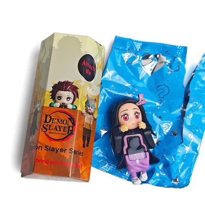Demon Slayer Blind Box Peekaboo Figures - Anime Hanging Ornaments for Phone, Car & Desk Decor