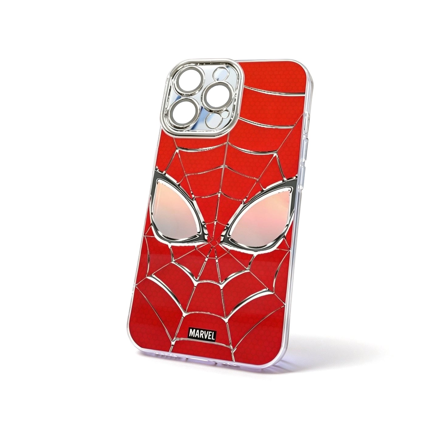 Marvel Spider‑Man Phone Case, 3‑In‑1 Removable Camera Lens Protector Cover, Four‑Corner Airbag Shockproof TPU Bumper, Spider Web Pattern Clear Protective Shell For Multiple Smartphone Models, Anti‑Drop Daily Use Mobile Phone Case