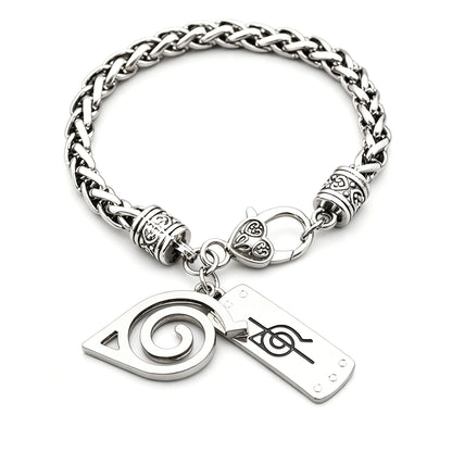 Naruto Leaf Village & Anti-Leaf Symbol Bracelet - Anime Cosplay Jewelry